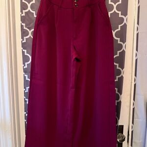 Chic Magenta Wide-Leg Women's Pants